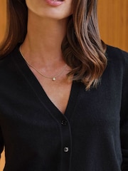 Pure Collection Black Cashmere V-Neck Cardigan - Image 3 of 3