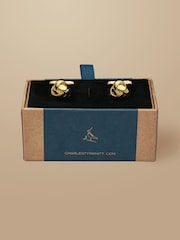 Charles Tyrwhitt Yellow Knot Cufflinks - Image 2 of 2