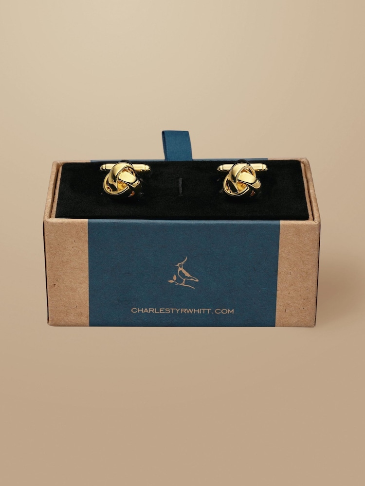 Charles Tyrwhitt Yellow Knot Cufflinks - Image 2 of 2