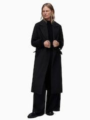 AllSaints Black Mabel Coat - Image 1 of 8