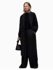 AllSaints Black Mabel Coat - Image 4 of 8