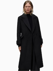 AllSaints Black Mabel Coat - Image 6 of 8