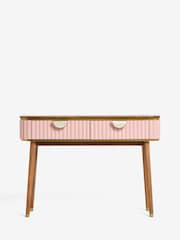 Clarke & Clarke Ribbed Pink Mango Wood Calisto Console Table - Image 3 of 7