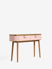 Clarke & Clarke Ribbed Pink Mango Wood Calisto Console Table - Image 5 of 7