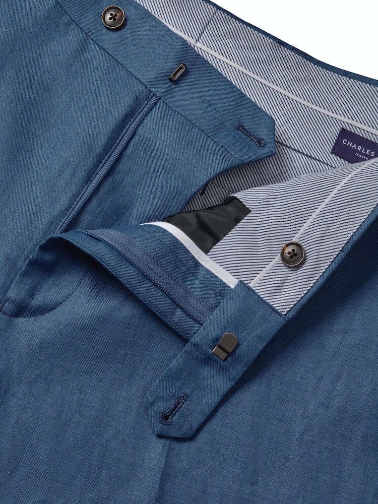 Charles Tyrwhitt Blue Linen Trousers - Image 10 of 10