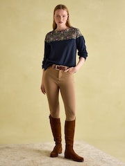 Joules Harbour Navy Damask Boat Neck Printed Top - Image 3 of 6
