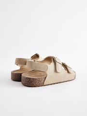 Neutral Stone Double Touch Fastening Strap Corkbed Sandals - Image 6 of 8