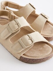 Neutral Stone Double Touch Fastening Strap Corkbed Sandals - Image 7 of 8