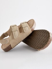 Neutral Stone Double Touch Fastening Strap Corkbed Sandals - Image 8 of 8