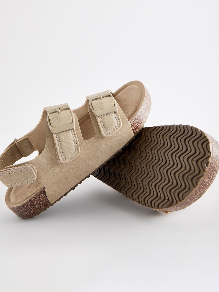 Neutral Stone Double Touch Fastening Strap Corkbed Sandals - Image 8 of 8 Neutral Stone Double Touch Fastening Strap Corkbed Sandals - Image 8 of 8