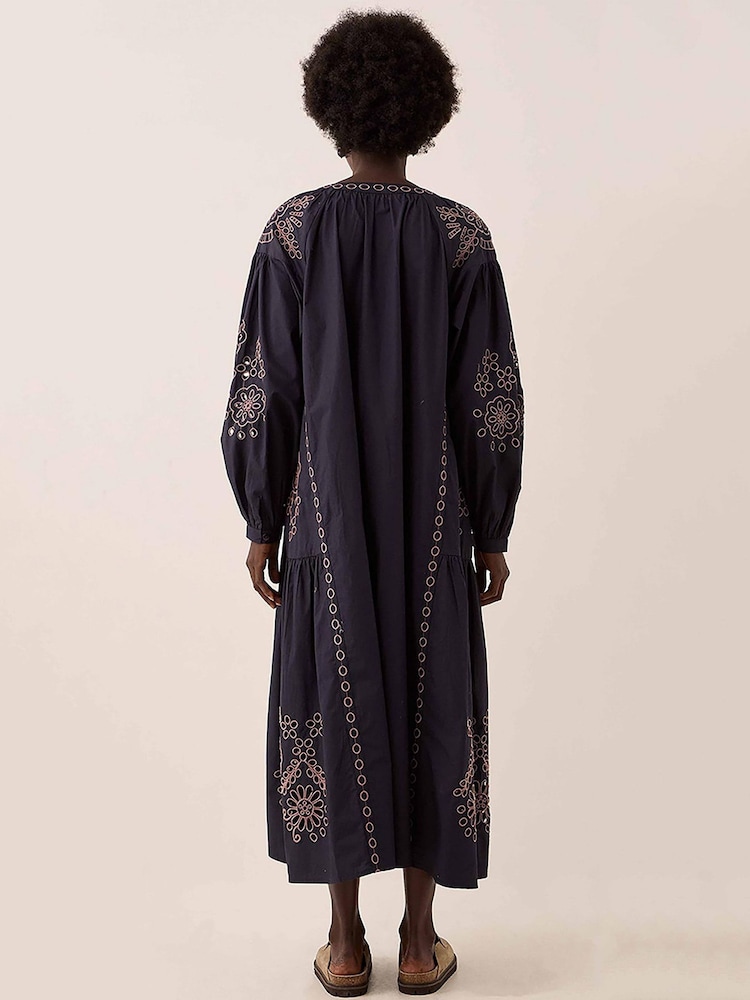 East Blue Reni Broderie Dress - Image 2 of 5 East Blue Reni Broderie Dress - Image 2 of 5