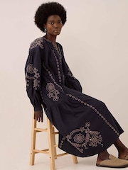 East Blue Reni Broderie Dress - Image 4 of 5