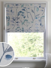 Blue Isla Floral Blue Made to Measure Roman 100% Cotton Blind - Image 1 of 6