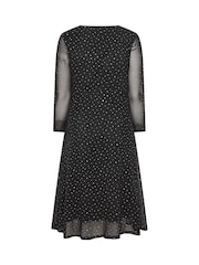 Yours Curve Black London Sequin Mesh Maxi Dress - Image 4 of 6