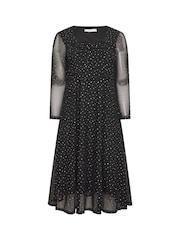 Yours Curve Black London Sequin Mesh Maxi Dress - Image 5 of 6