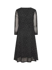 Yours Curve Black London Sequin Mesh Maxi Dress - Image 6 of 6