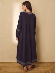 east Blue Carita Hand-Embroidered Maxi Dress - Image 2 of 5