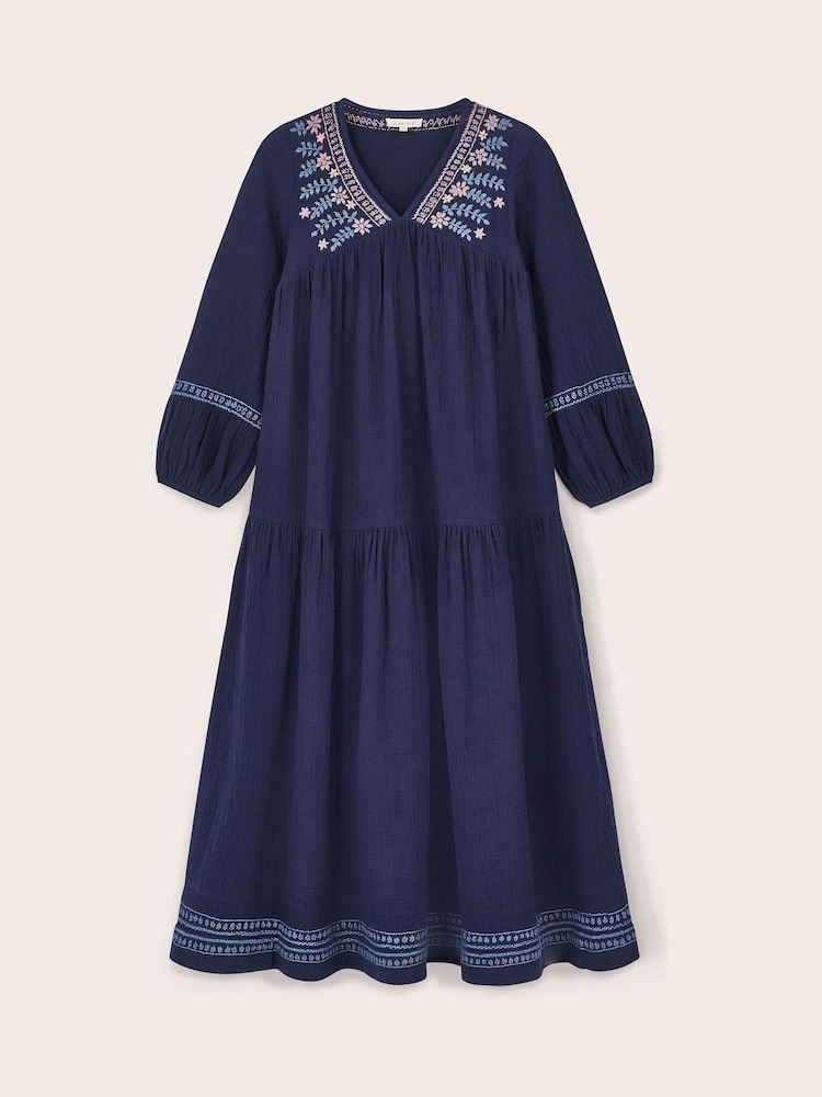 east Blue Carita Hand-Embroidered Maxi Dress - Image 5 of 5 east Blue Carita Hand-Embroidered Maxi Dress - Image 5 of 5