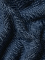 Charles Tyrwhitt Blue Cotton Stripe Knit Polo Shirt - Image 5 of 5