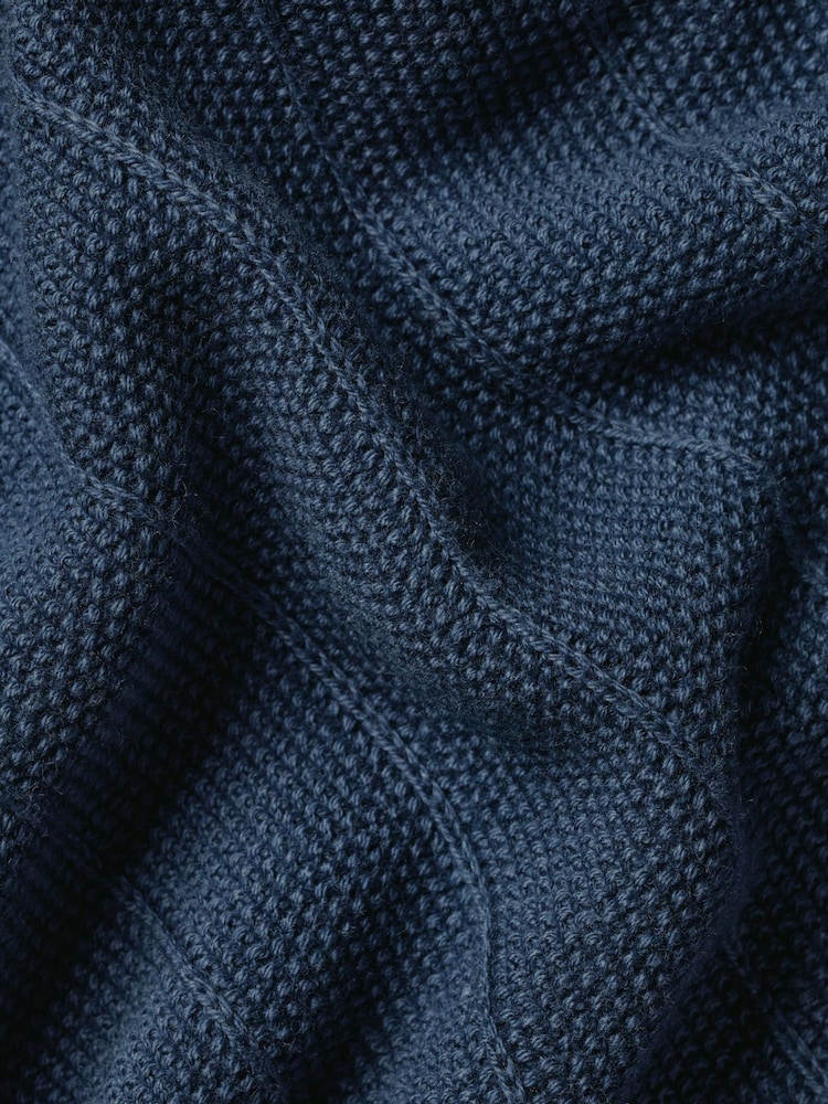 Charles Tyrwhitt Blue Cotton Stripe Knit Polo Shirt - Image 5 of 5