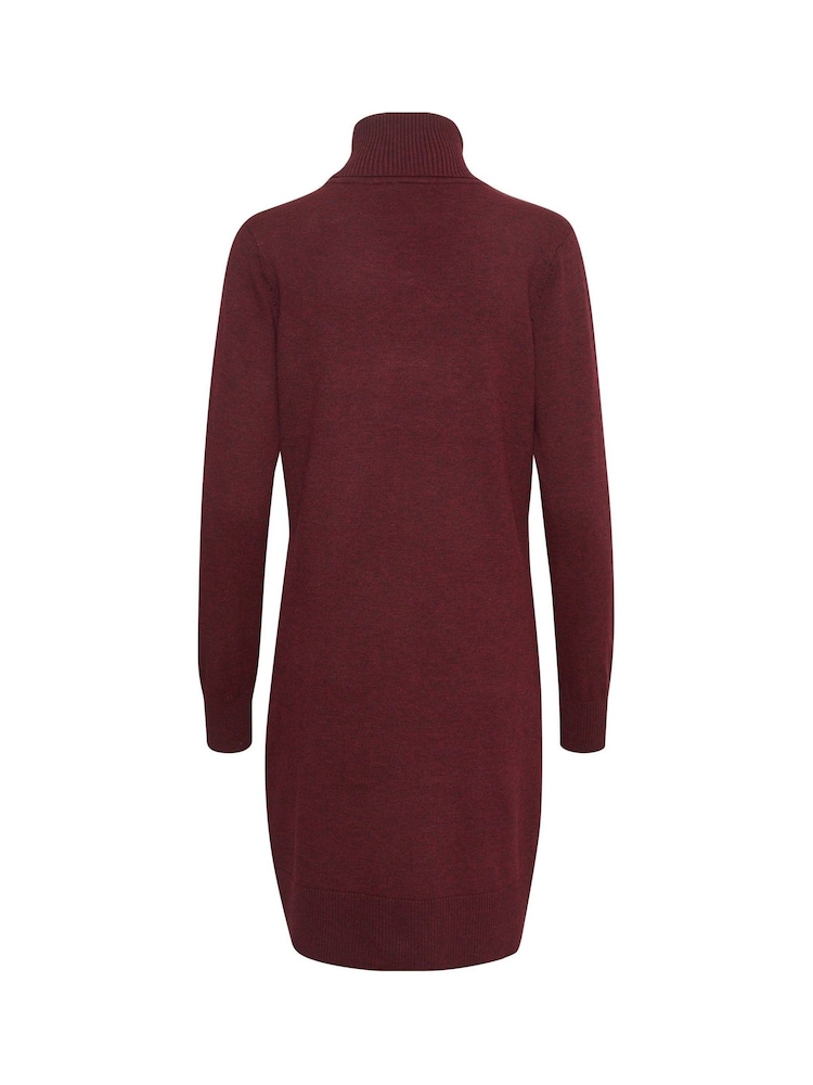 Saint Tropez Red Mila Rollneck Knee Length Knit Dress - Image 5 of 5 Saint Tropez Red Mila Rollneck Knee Length Knit Dress - Image 5 of 5
