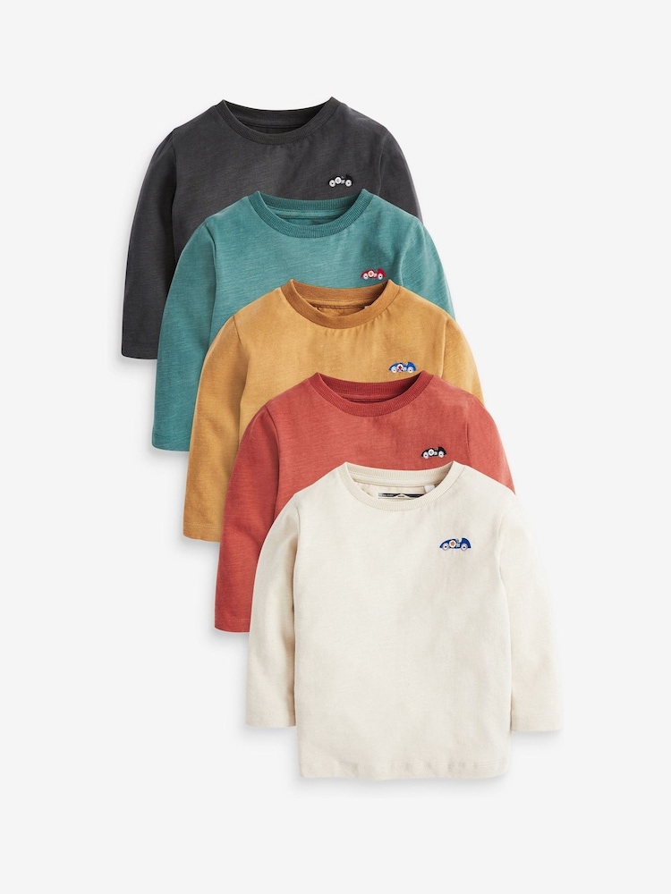 Mineral Long Sleeve T-Shirts 5 Pack (3mths-7yrs) - Image 1 of 8