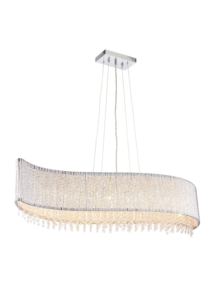 Gallery Home Silver Petra 8 Light Cluster Pendant Ceiling Light Pendant - Image 1 of 3