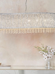 Gallery Home Silver Petra 8 Light Cluster Pendant Ceiling Light Pendant - Image 2 of 3