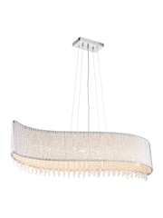 Gallery Home Silver Petra 8 Light Cluster Pendant Ceiling Light Pendant - Image 3 of 3