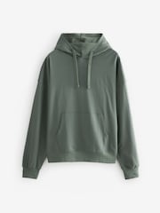 Grün - Leichter Oversize-Hoodie mit Reißverschluss - Bild 8 von 10