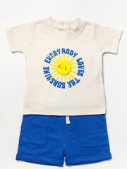 Lily & Jack Blue Cotton Blend T-Shirt and Shorts Set - Image 1 of 3