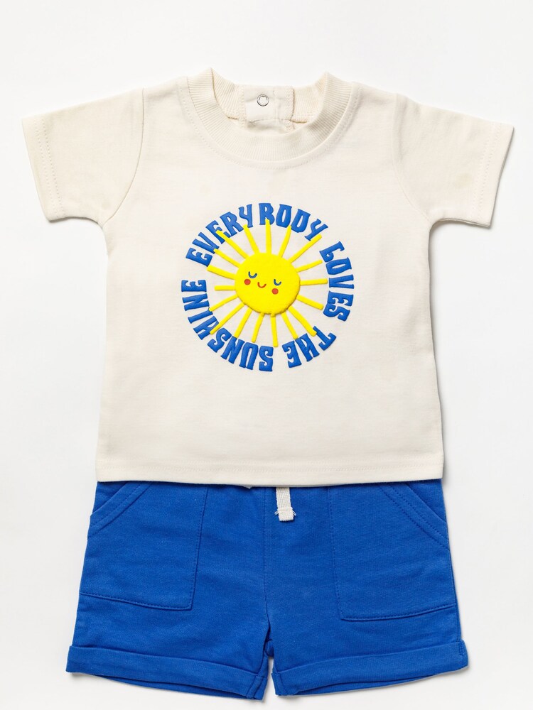 Lily & Jack Blue Cotton Blend T-Shirt and Shorts Set - Image 1 of 3