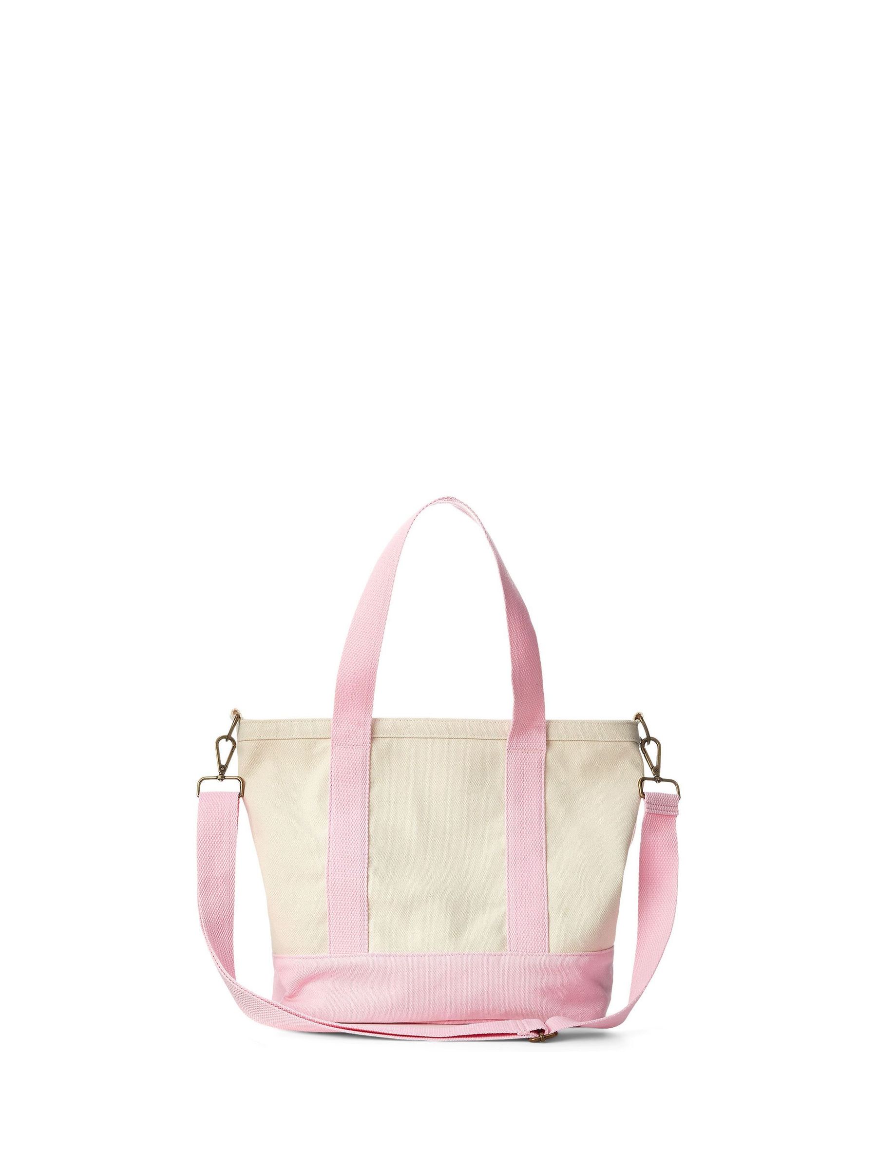 Buy Polo Ralph Lauren Pink Cotton Canvas Pony Logo Tote Bag from