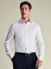 Charles Tyrwhitt Pink Egyptian Cotton Twill Mini Grid Check Shirt - Image 1 of 6