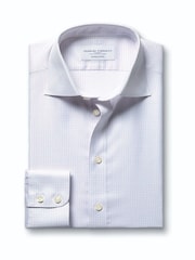 Charles Tyrwhitt Pink Egyptian Cotton Twill Mini Grid Check Shirt - Image 4 of 6