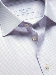 Charles Tyrwhitt Pink Egyptian Cotton Twill Mini Grid Check Shirt - Image 5 of 6