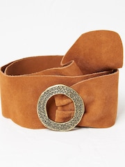 FatFace Brown Soft Suede Wide Belt - Image 1 of 3