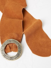 FatFace Brown Soft Suede Wide Belt - Image 3 of 3
