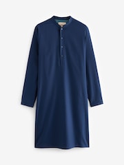 Navy Blue Regular Fit Signature 100% Cotton Kurta - Image 5 of 7