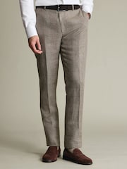 Charles Tyrwhitt Brown Linen Trousers - Image 1 of 10