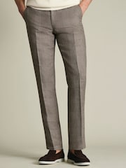 Charles Tyrwhitt Brown Linen Trousers - Image 4 of 10