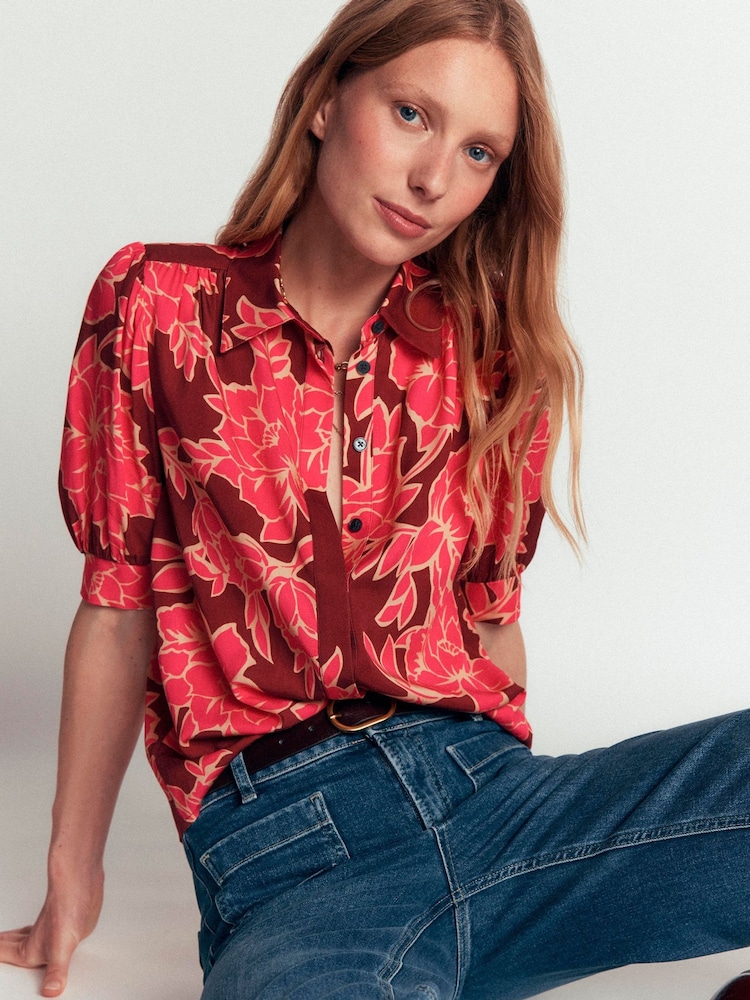 Boden Pink Penelope Viscose Top - Image 1 of 5 Boden Pink Penelope Viscose Top - Image 1 of 5