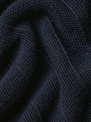 Charles Tyrwhitt Blue Cotton Stripe Knit Polo Shirt - Image 5 of 5