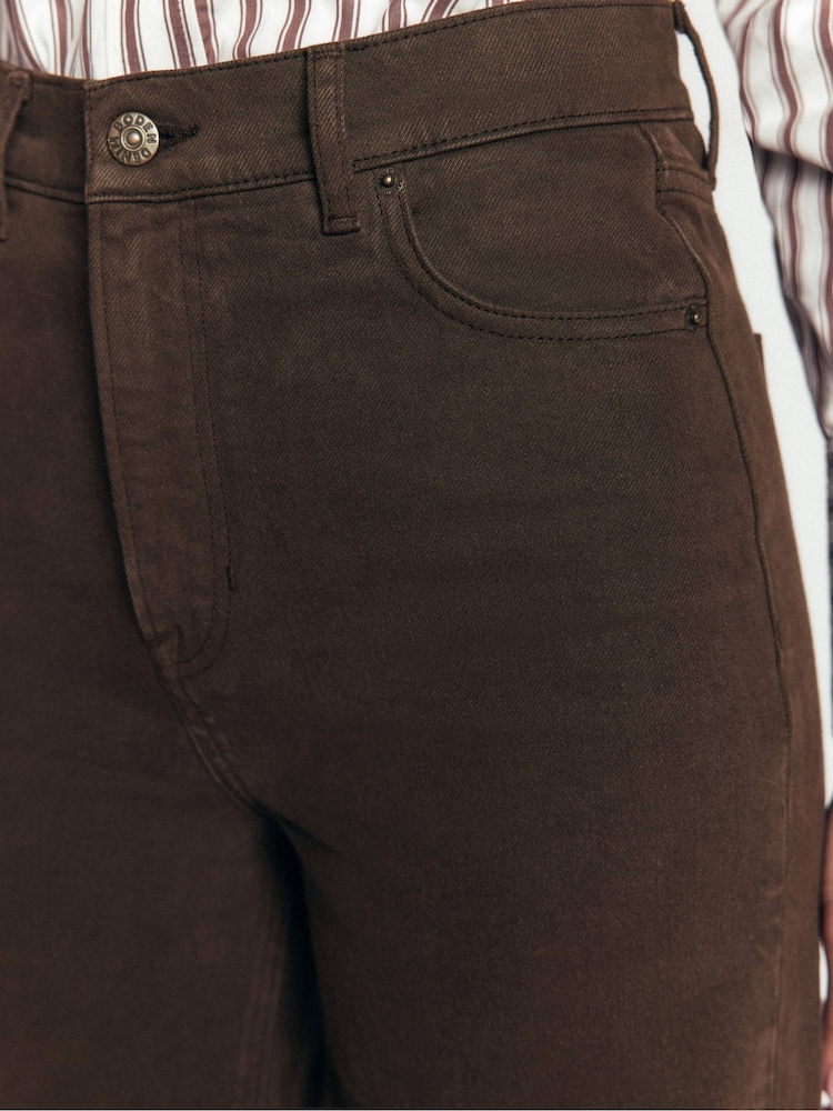 Boden Brown High Rise Wide Leg Jeans - Image 2 of 6