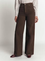 Boden Brown High Rise Wide Leg Jeans - Image 5 of 6
