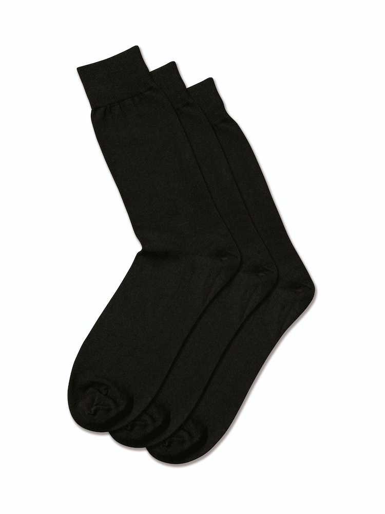 Charles Tyrwhitt Black Cotton Rich Socks 3 Pack - Image 1 of 1