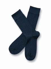 Charles Tyrwhitt Blue Micro Dash Socks - Image 1 of 2
