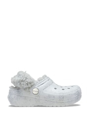 Crocs White Kids Classic Fleece Lined Clog - Image 1 of 5