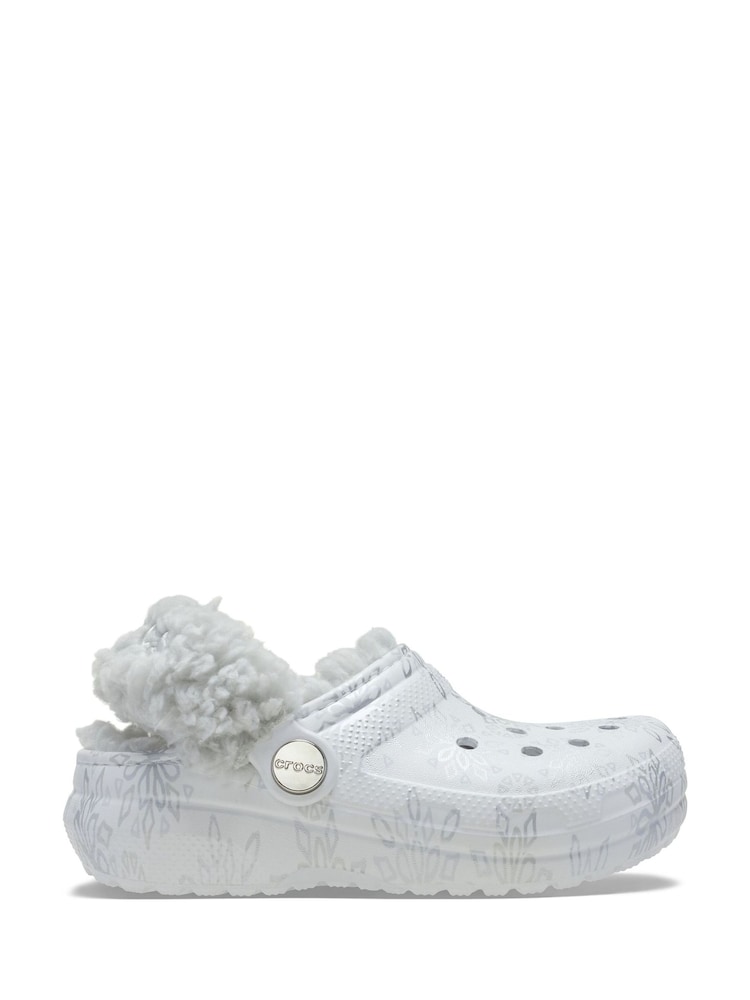 Crocs White Kids Classic Fleece Lined Clog - Image 1 of 5 Crocs White Kids Classic Fleece Lined Clog - Image 1 of 5