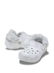 Crocs White Kids Classic Fleece Lined Clog - Image 3 of 5